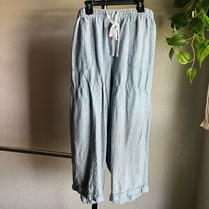 Lane Bryant Light Blue Striped Joggers